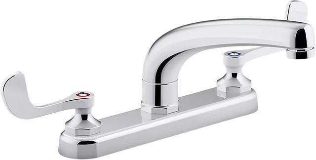 KOHLER® Triton® Bowe® Polished Chrome Kitchen Sink Faucet with 8.19" Swing Spout, Aerated Flow and Wristblade Handles,  1.8 Gpm-0