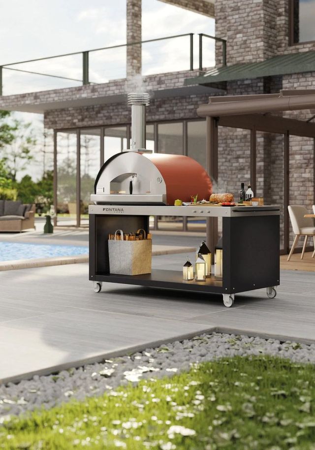 Fontana Forni Firenze 39" Red Pizza Oven -4