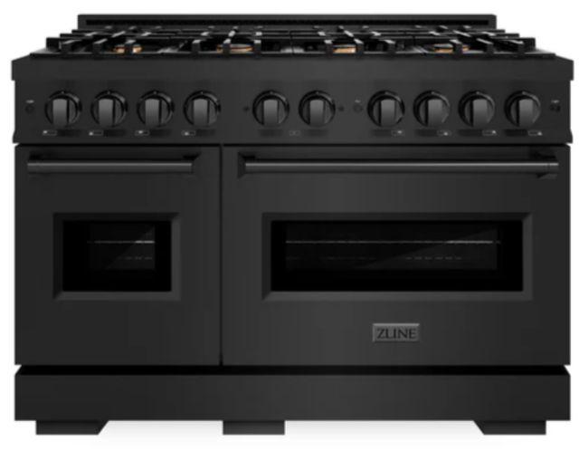 ZLINE Classic 48" Black Stainless Steel Pro Style Gas Range -0