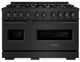ZLINE Classic 48" Black Stainless Steel Pro Style Gas Range -0