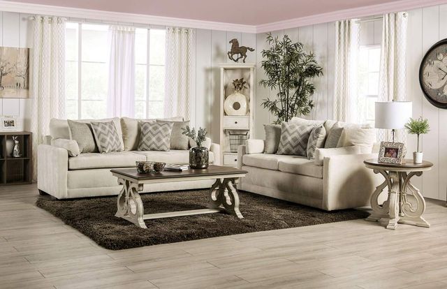 Furniture of America® Burgess 2-Piece Beige Sofa Set-0