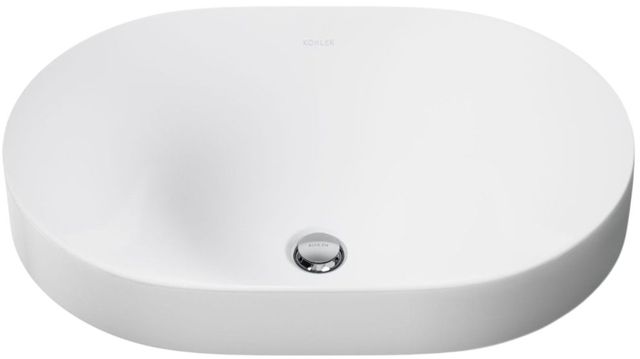 Kohler Chalice White 22.75" Oval Vessel Bathroom Sink-4