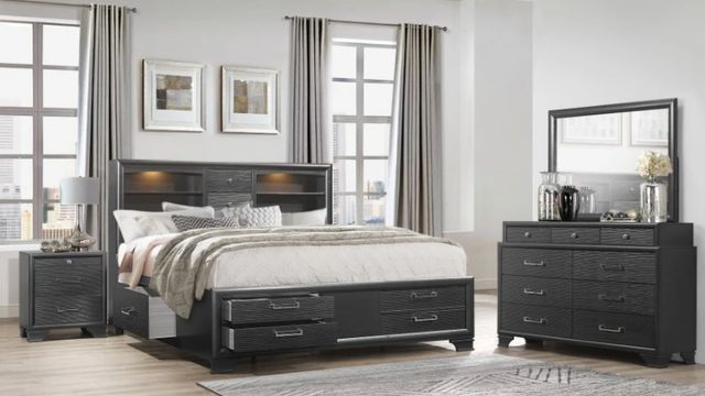 Global Furniture USA Jordyn 4-Piece Gray Full Youth Bedroom Set-1