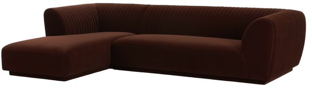 Moe's Home Collection Zandro 2-Piece Warm Brown Left-Arm Facing Sectional and Chaise-0