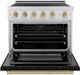 ZLINE Autograph Edition Paramount 36" Satin Stainless Steel Pro Style Induction Range with Black Matte Door and Champagne Bronze Accents-1