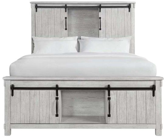 Elements International Scott 4-Piece White King Storage Panel Bedroom Set-1