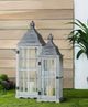A & B Home 3-Piece Gray/White Window Scape Lantern Set-5