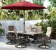 Homecrest™ Outdoor Living Customizable Stonegate Aluminum/Stone Rectangular Outdoor Dining Table with Hole -2