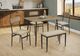 Monarch Specialties Inc. 5-Piece Rustic Oak Dining Set with Black Metal Legs-1