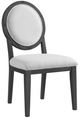 Elements International Versailles Contemporary Black/White Round Back Dining Side Chair-0