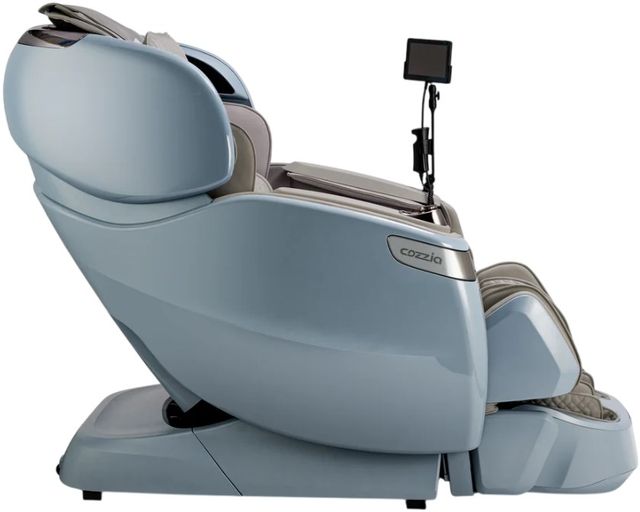 Cozzia® Qi™ XE Pro Duo Light Blue/Silver Massage Chair-2