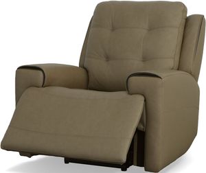 Flexsteel® Iris Khaki Power Recliner with Power Headrest