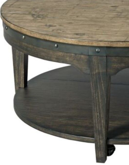 Kincaid® Plank Road Artisan's Stone Round Cocktail Table with Charcoal Base-3