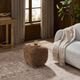 Four Hands Joey Amber Shearling Ottoman-1