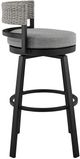 Armen Living Encinitas 5-Piece Grey Outdoor Patio Bar Table Set-4