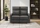 Monarch Specialties Inc. Grey Faux Leather Manual Reclining Loveseat with Cupholders-1
