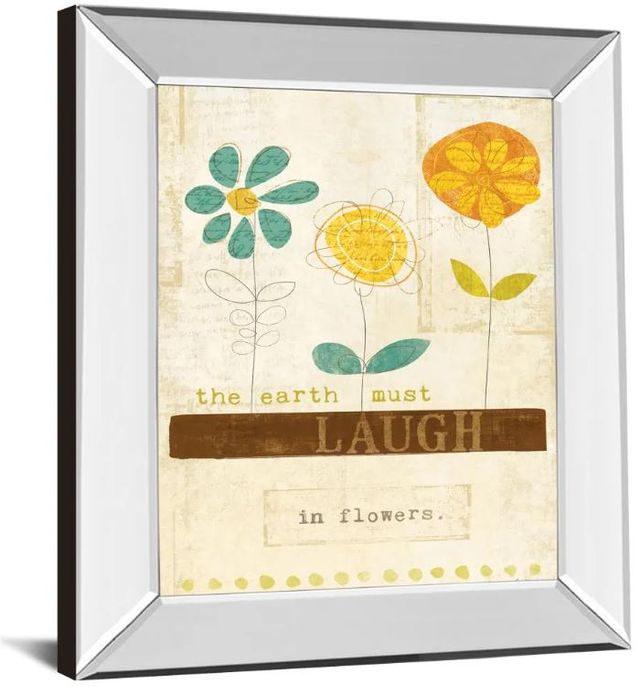 Classy Art Laugh in Flowers by Mollie B Mirror Mirror Framed Wall Art-1