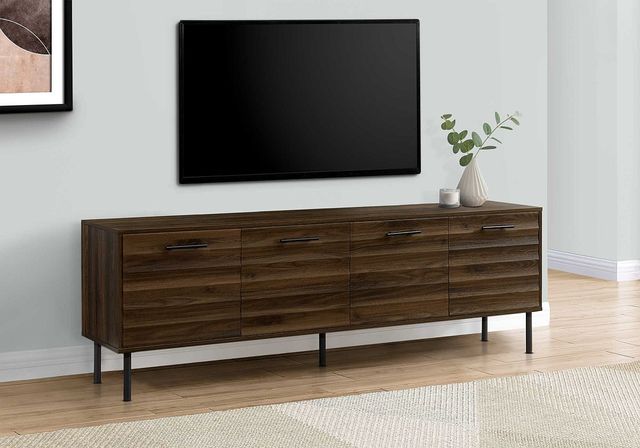 Monarch Specialties Inc. Dark Brown Wood-Look TV Stand with 4 Doors-1