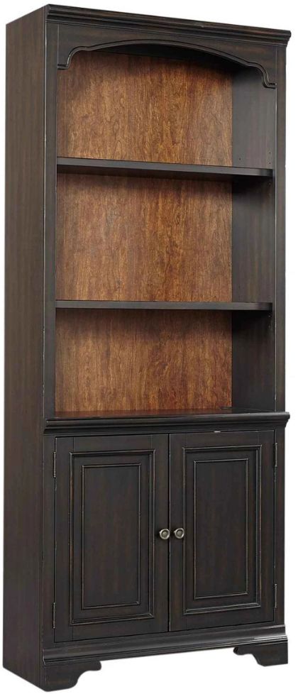 aspenhome® Hampton Black Cherry Door Bookcase-0