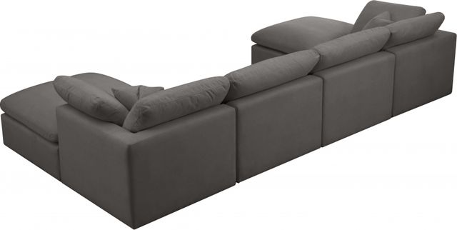 Meridian Furniture Plush Grey Velvet Standard Cloud Modular Sectional-1