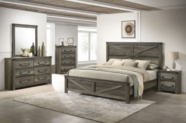 Furniture of America® Britonale 4-Piece Rustic Gray Queen Bedroom Set-0
