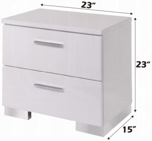ACME Furniture Lorimar Chrome/White Nightstand-2
