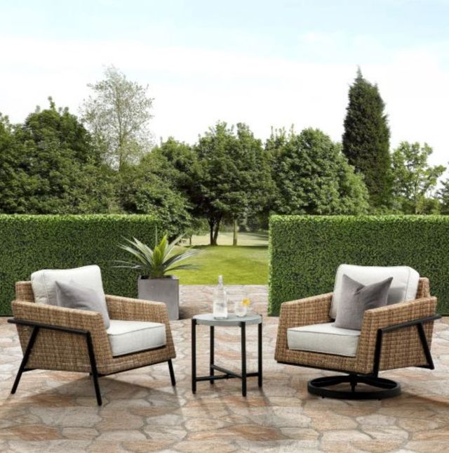 Plank & Hide Jovi Black Aluminum Outdoor End Table-4