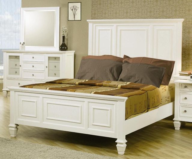 Coaster® Sandy Beach 5-Piece White Queen Panel Bedroom Set-1