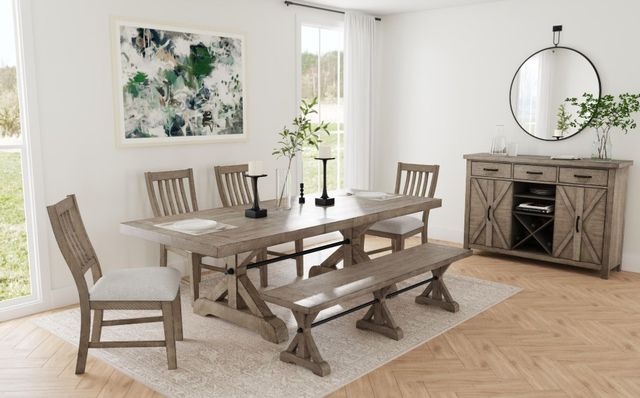 Elements International Yellowstone 6-Piece Gray/Medium Brown Dining Set-4