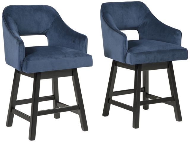 Signature Design by Ashley® Tallenger 2-Piece Blue/Dark Brown Bar Stool Set-0