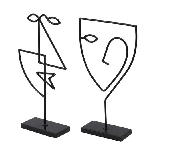 Renwil® Posie Matte Black Face Statues-1