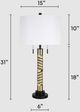 Classy Living 2-Piece Twist Elegance Matte Black/Soft Gold Table Lamp Set-1