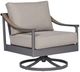 Signature Design by Ashley® North Island Gray/White Aluminum/Fabric Outdoor Swivel Lounge Chair-0