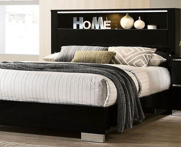 Furniture of America® Carlie 5-Piece Black Queen Bedroom Set-1
