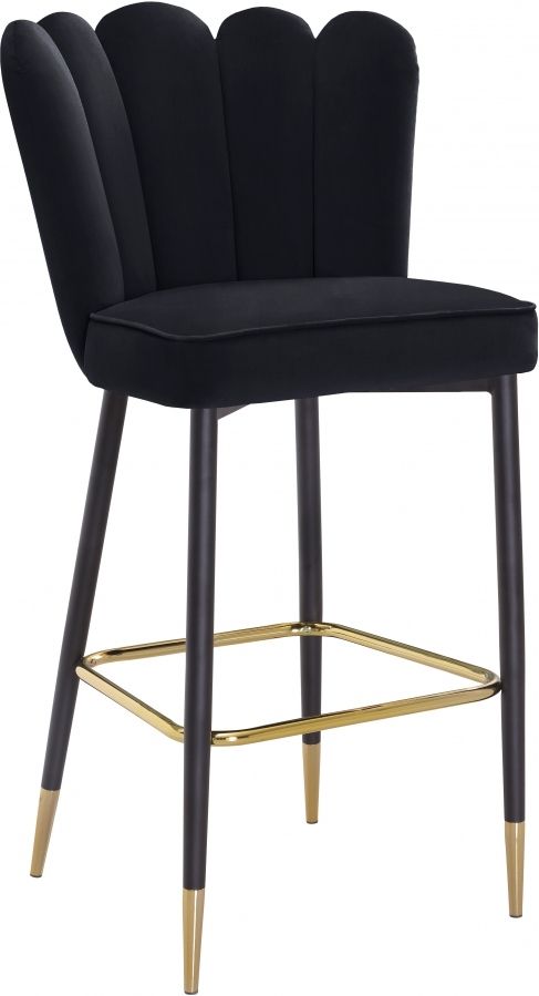 Meridian Furniture Lily Black Velvet Stool-0