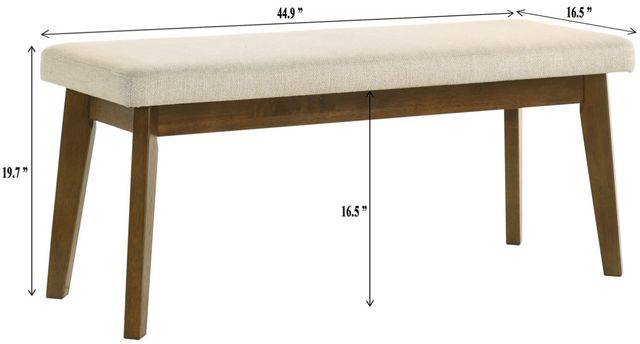 Crown Mark Rolstan Beige/Brown Dining Bench-2