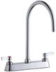 Elkay Chrome 8" Centerset Exposed Deck Laminar Flow Faucet with 8" Gooseneck Spout and 2" Lever Handles-0