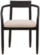 Dovetail Furniture Lucio Black/Everest Cream Dining Chair-1