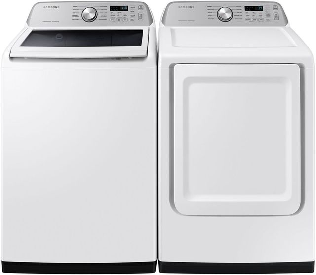 Samsung White Top Load Washer & Electric Dryer Laundry Pair-0