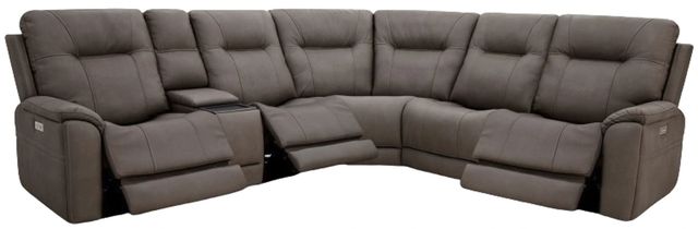 American Wholesale Furniture Cannock 6-Piece Smoke Power Reclining Curved Sectional-1