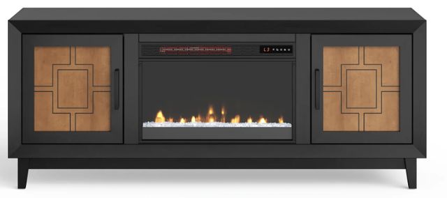 Legends Home Ventura Black/Bourbon 70" Fireplace TV Stand-0