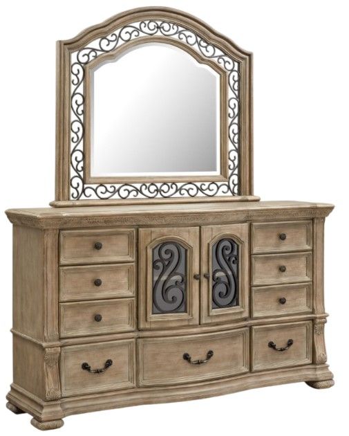 Magnussen Home® Marisol Graphite Dresser and Shaped Mirror-0