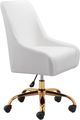 Zuo Modern Madelaine White and Gold Office Chair-3