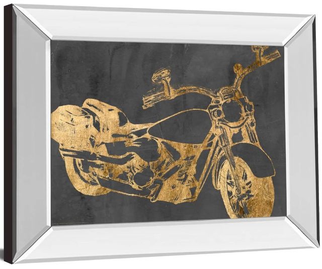 Classy Art Motorcycle Bling I by Jennifer Goldberger Mirror Framed Wall Art-0