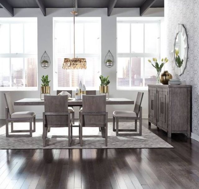 Liberty Furniture Modern Farmhouse 5-Piece Dakota/Dark Gray Trestle Table Set-3
