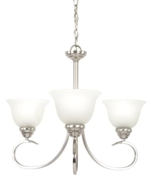 YHD Ribbon Falls Satin Nickel 3-Light Chandelier-0