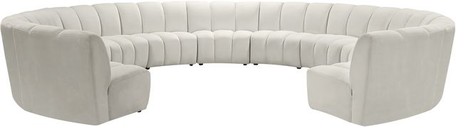 Meridian Furniture Infinity 11-Piece Cream Velvet Modular Sectional-0