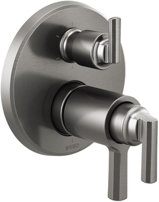 Brizo Levoir® Brilliance® Luxe Steel® TempAssure® Thermostatic Valve With Integrated 6-Function Diverter Trim-0