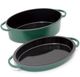 Big Green Egg® 5.2L Dark Green Enameled Cast Iron Oval Dutch Oven-1