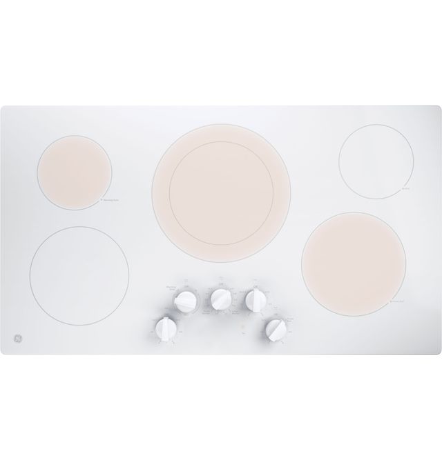 GE® 36" White Electric Cooktop-2